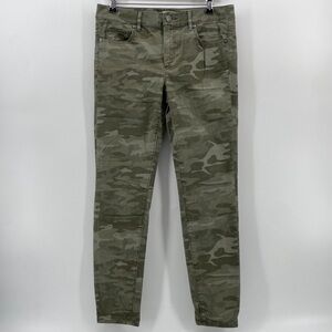Loft Marisa Skinny Jeans Olive Green Denim Camouflage Cotton Blend 4